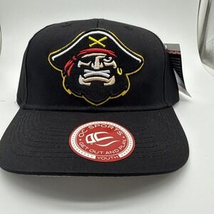 OC Sports Youth Minor League Baseball Pirate‎ Logo Black Adjustable Hat Cap